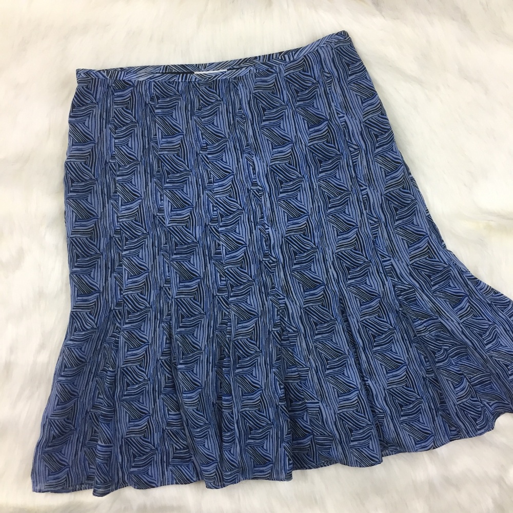 Blue Geometric Print Skirt Size 10